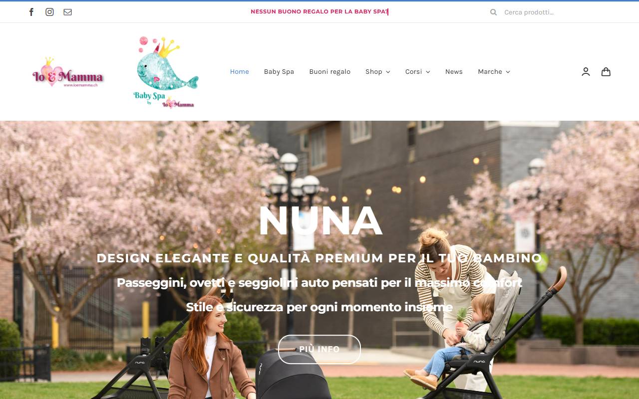 Anteprima del sito: Io & Mamma Sagl