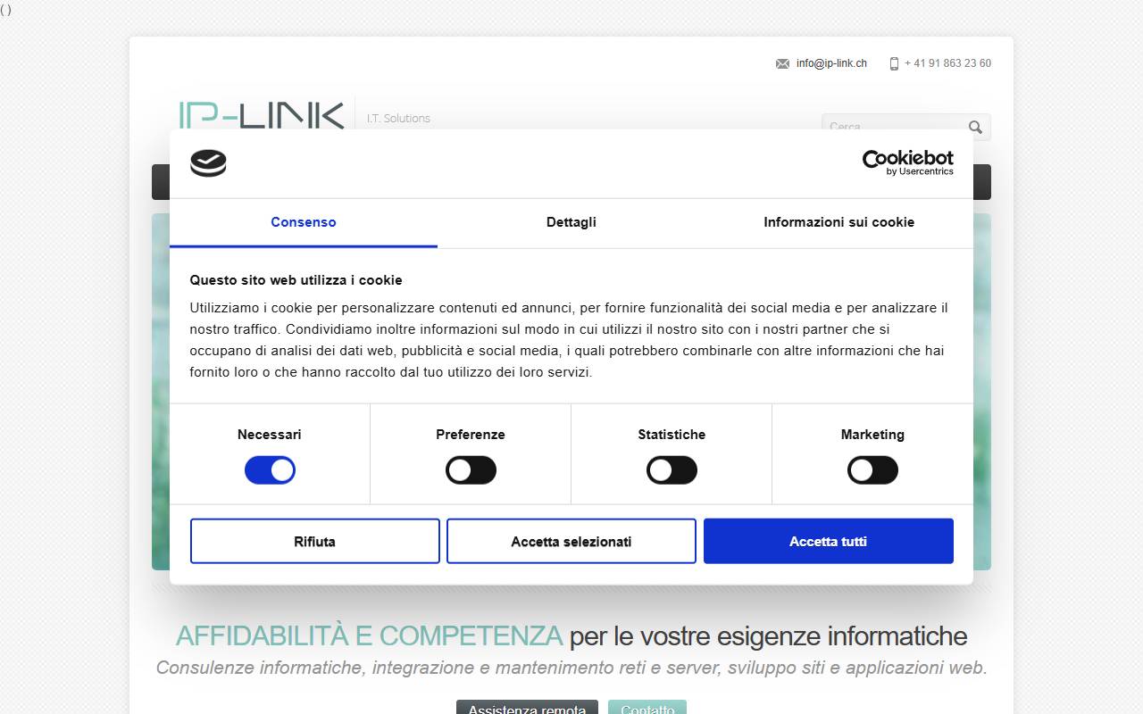Anteprima del sito: IP-Link Sagl