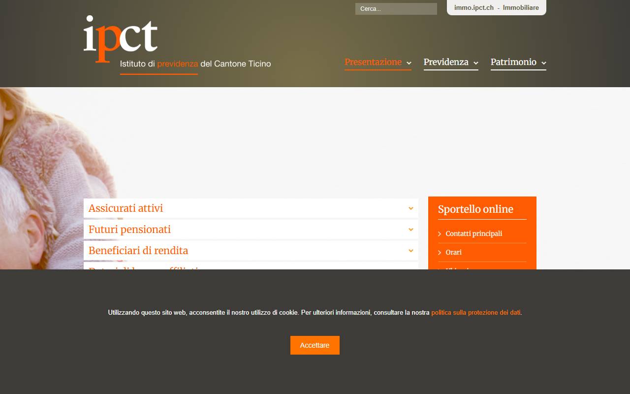 Anteprima del sito: Istituto di previdenza del Cantone Ticino