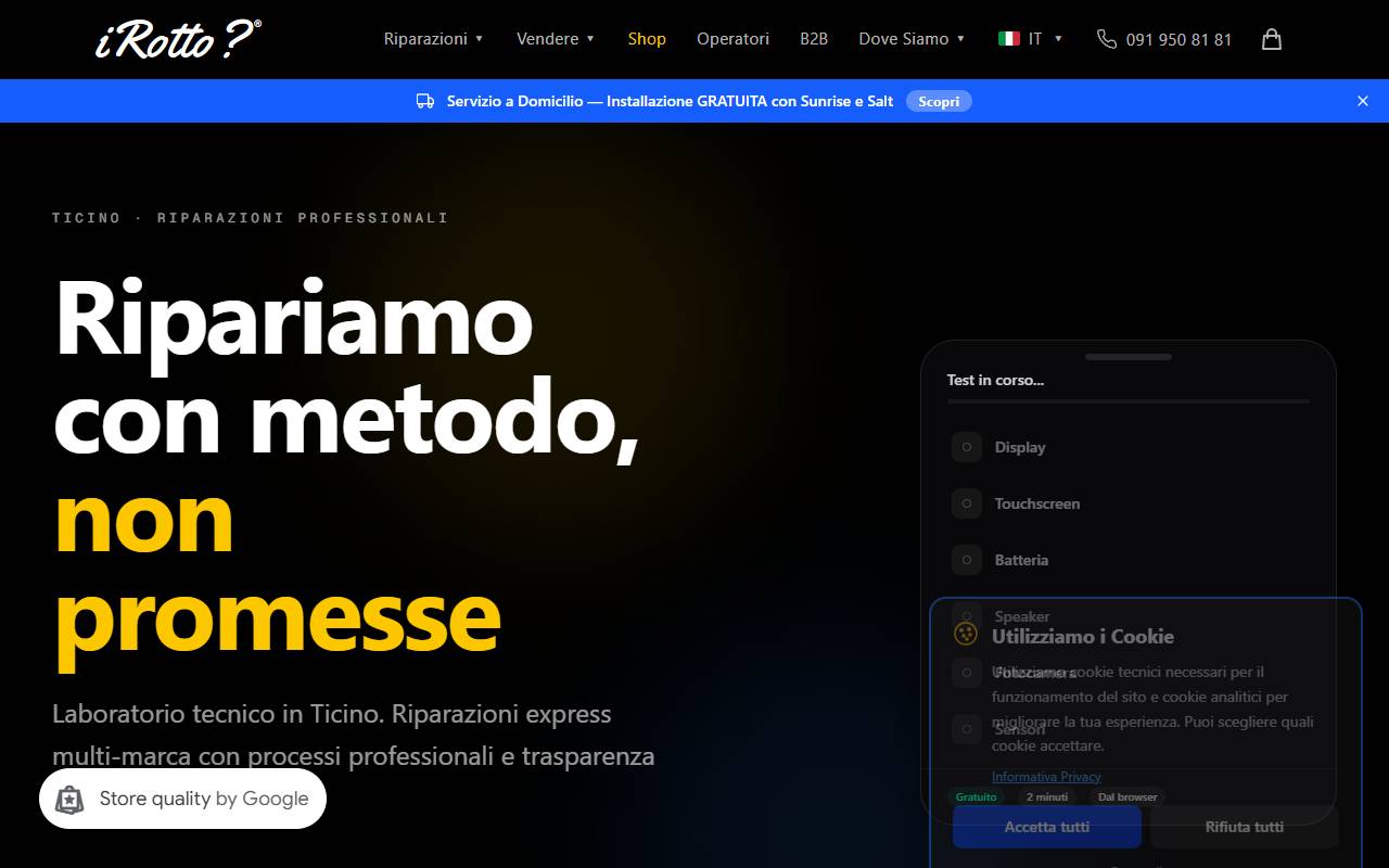 Anteprima del sito: Vinticom SAGL