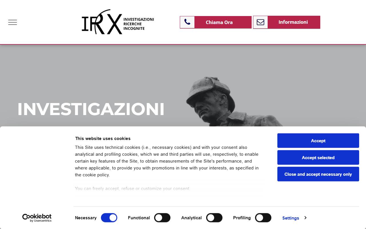 Anteprima del sito: IRX Sagl