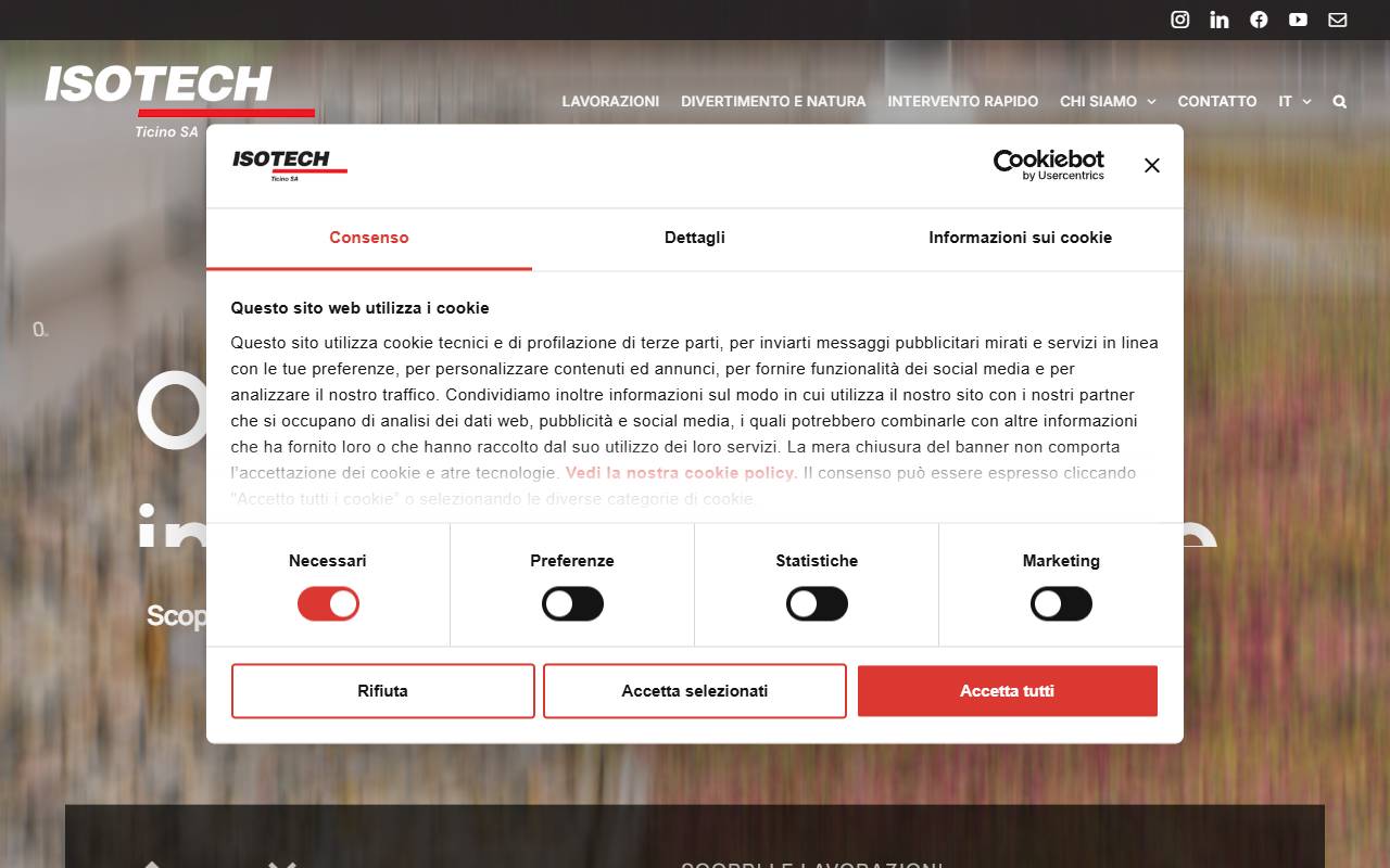 Anteprima del sito: Isotech Ticino SA