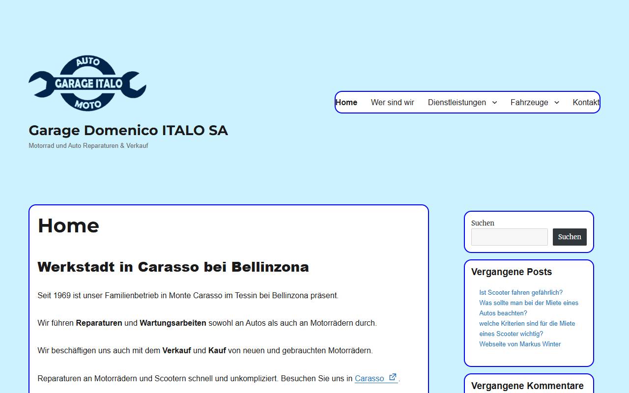 Anteprima del sito: Garage Domenico Italo SA