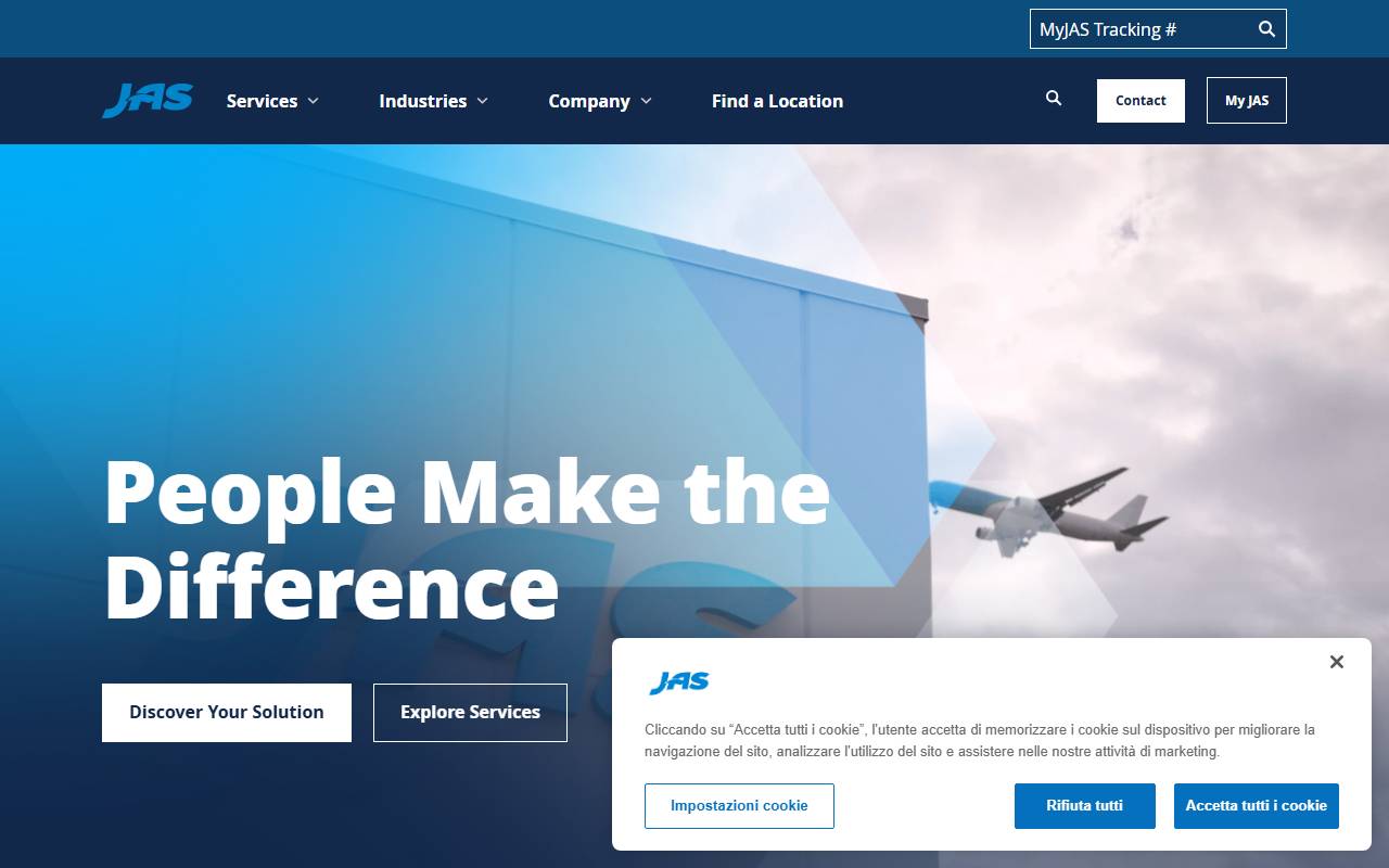 Anteprima del sito: JAS FORWARDING SA