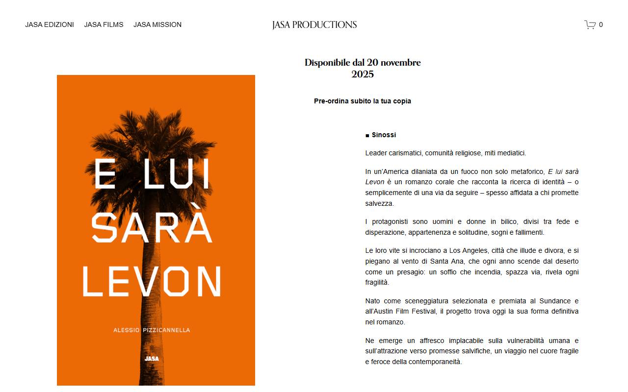 Anteprima del sito: JASA Productions Sagl