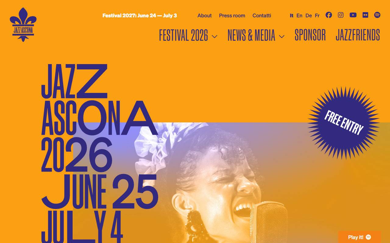 Anteprima del sito: Associazione JazzAscona