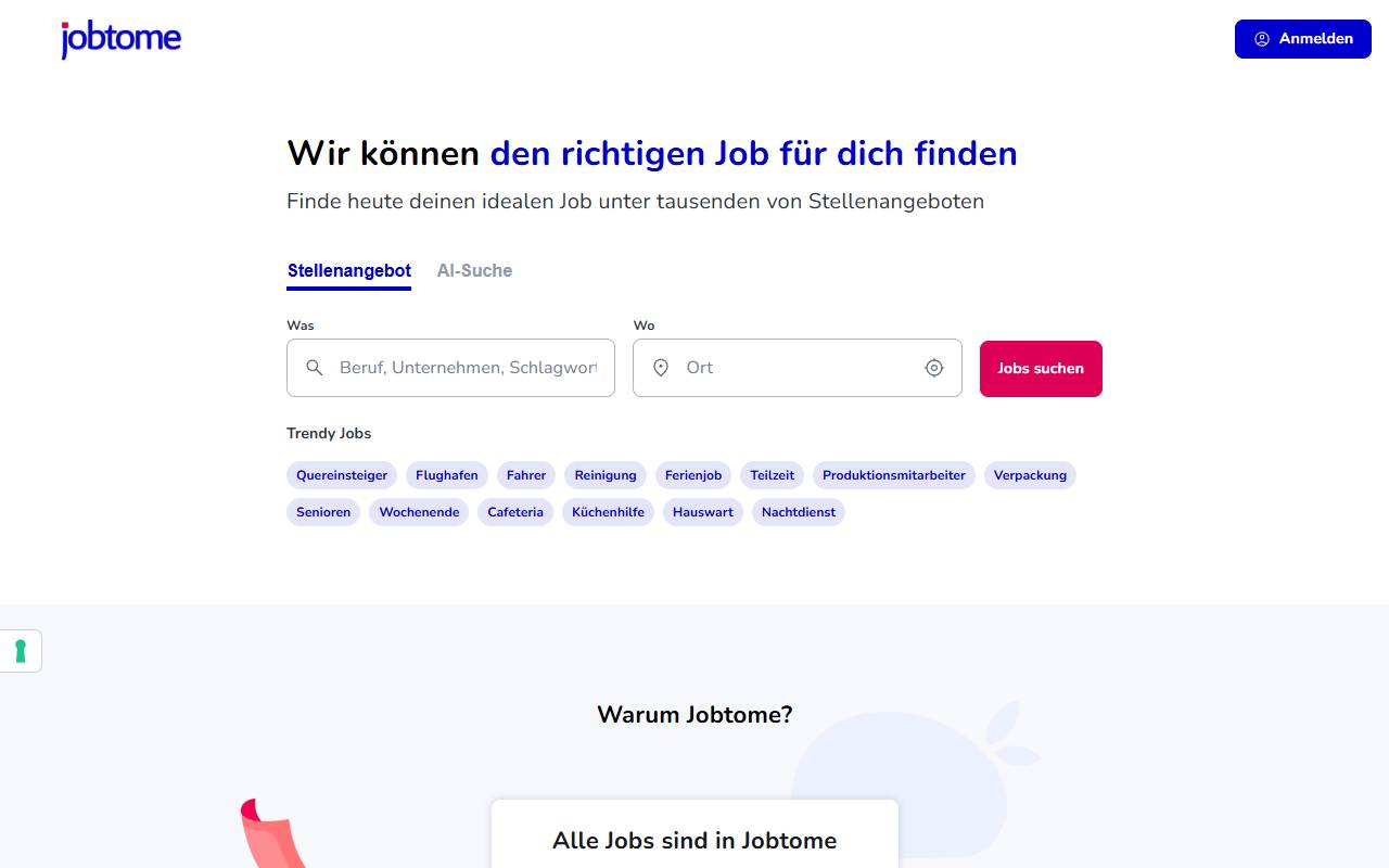 Anteprima del sito: JOBTOME INTERNATIONAL SA