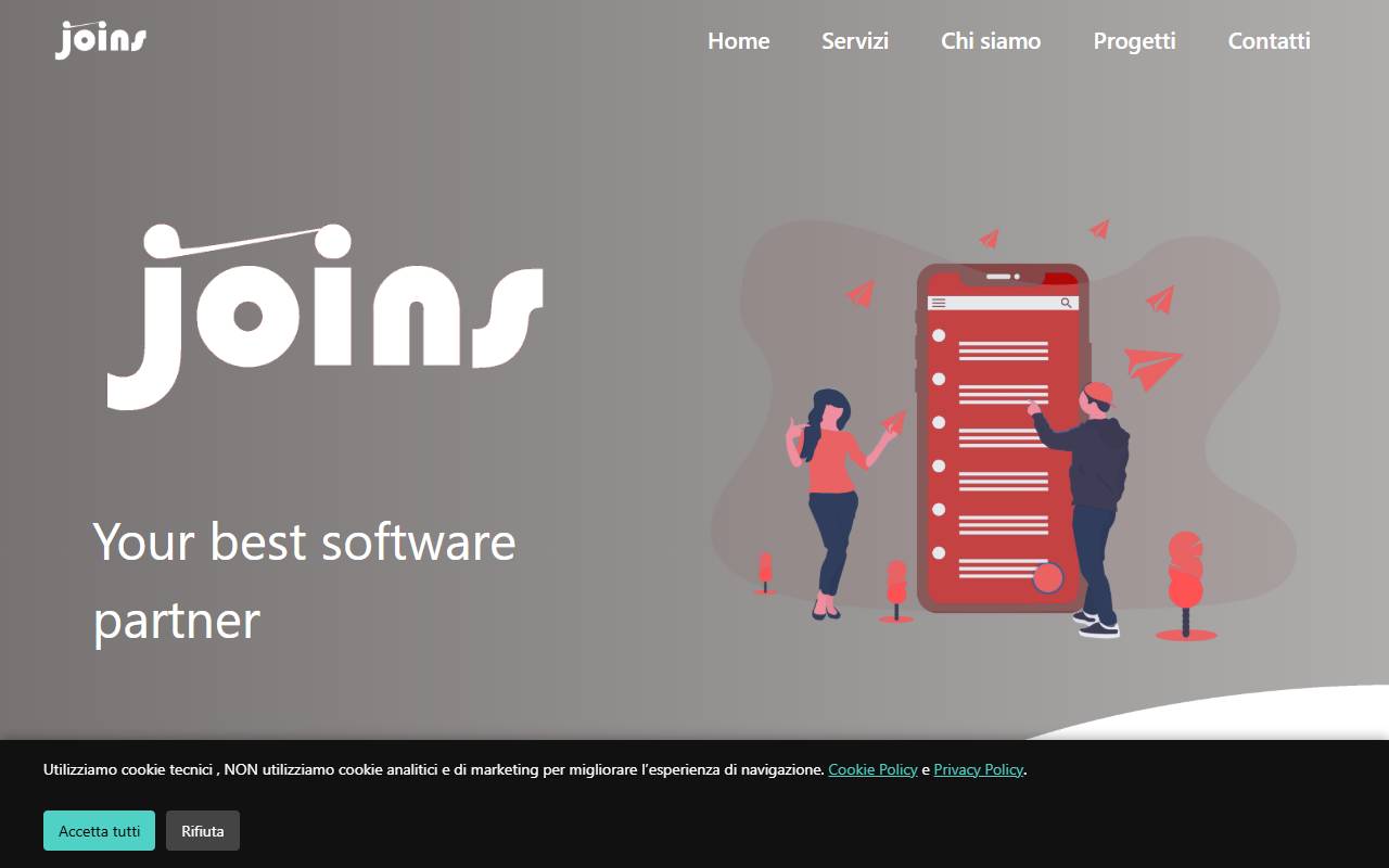 Anteprima del sito: JOINS SAGL