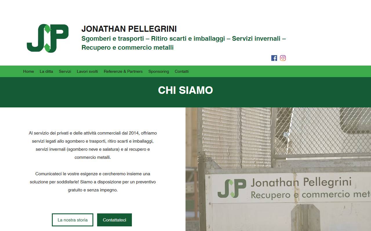 Anteprima del sito: JP Jonathan Pellegrini
