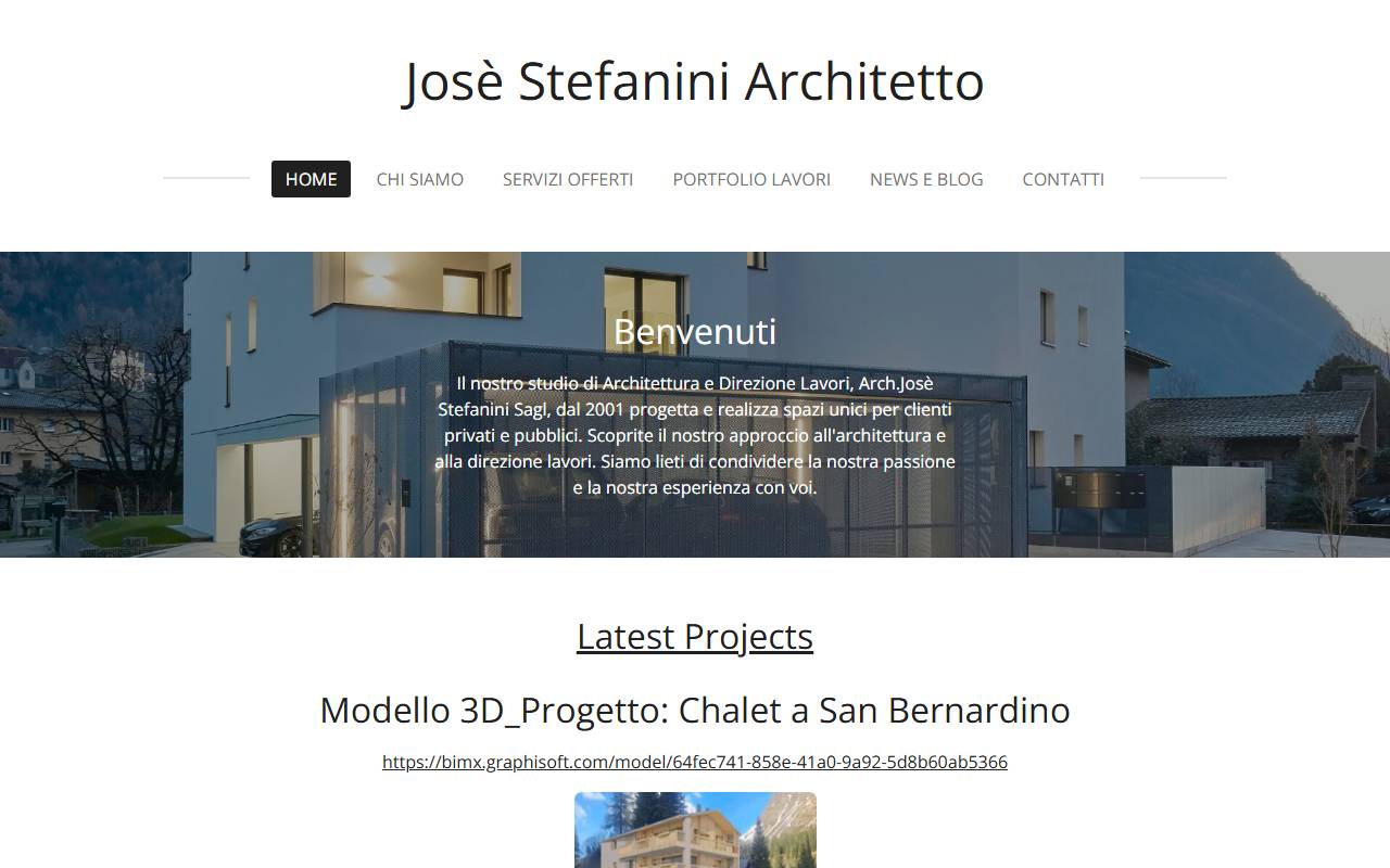 Anteprima del sito: Studio Architettura arch. José Stefanini Sagl