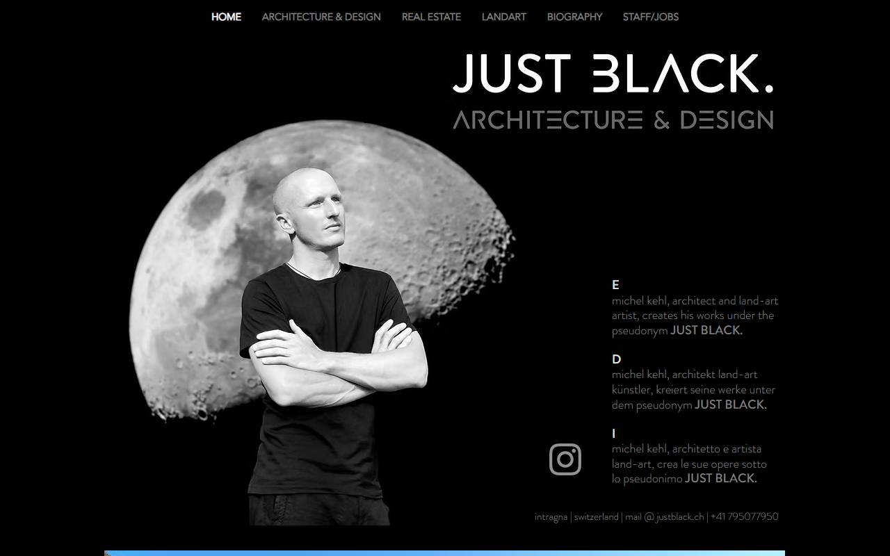 Anteprima del sito: JUST BLACK. architecture & design di Michel Kehl