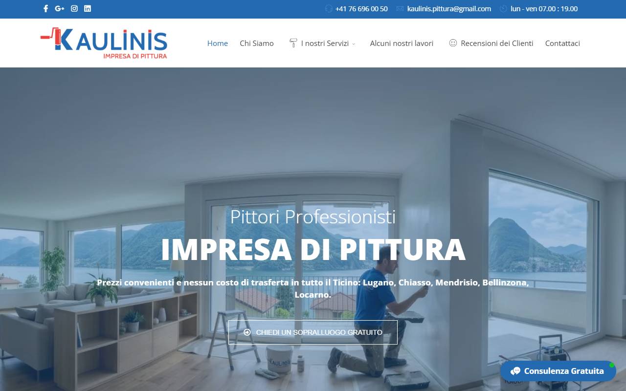 Anteprima del sito: Kaulinis Pittura Sagl