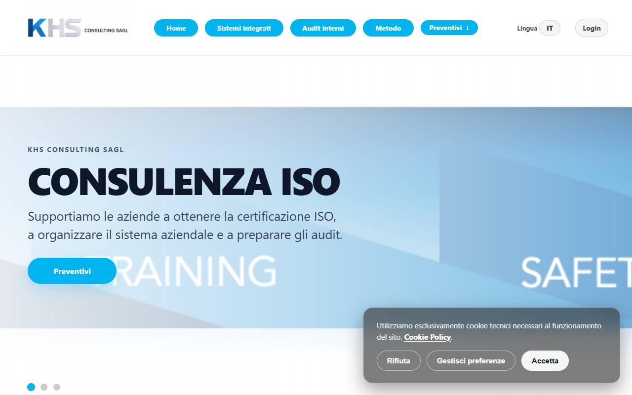 Anteprima del sito: KHS Consulting Sagl