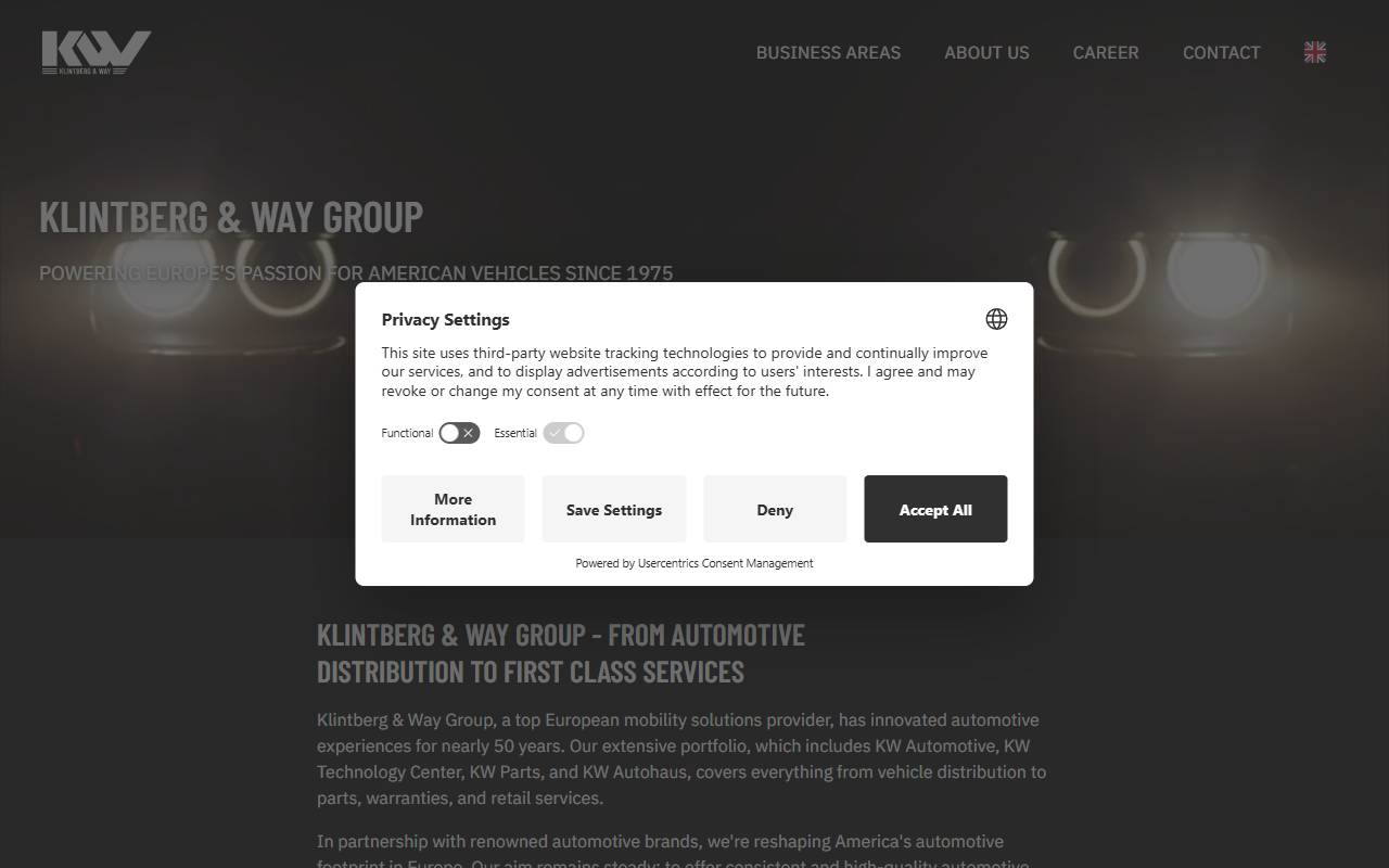 Anteprima del sito: Klintberg & Way Automotive SA