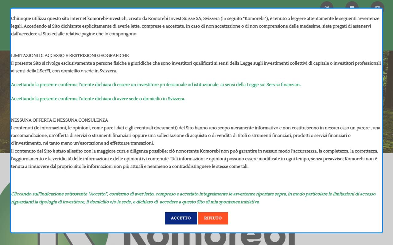 Anteprima del sito: Komorebi Invest Suisse SA