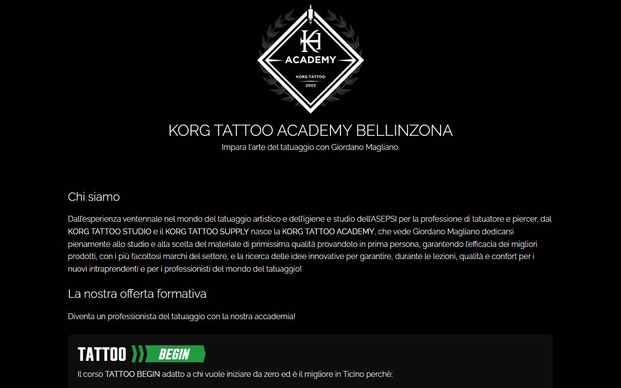 Anteprima del sito: GIORDANO MAGLIANO KORG TATTOO
