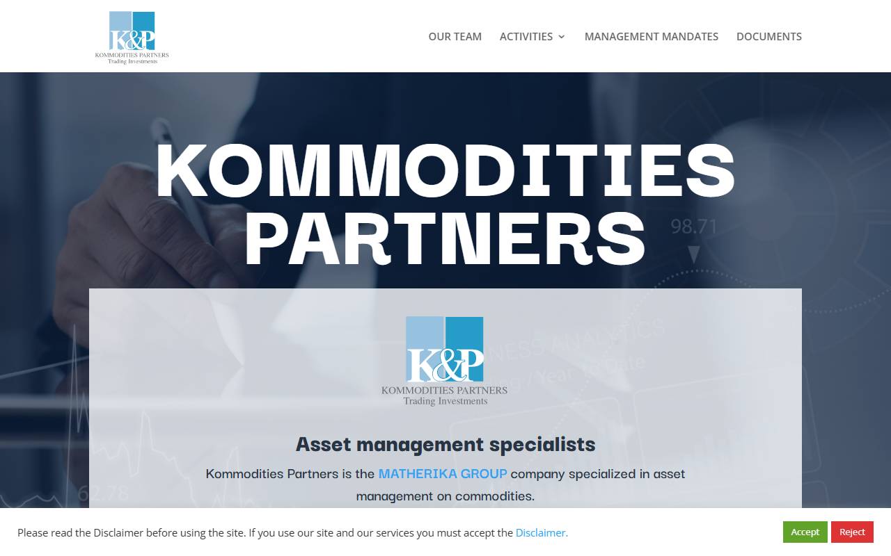Anteprima del sito: Kommodities Partners SA