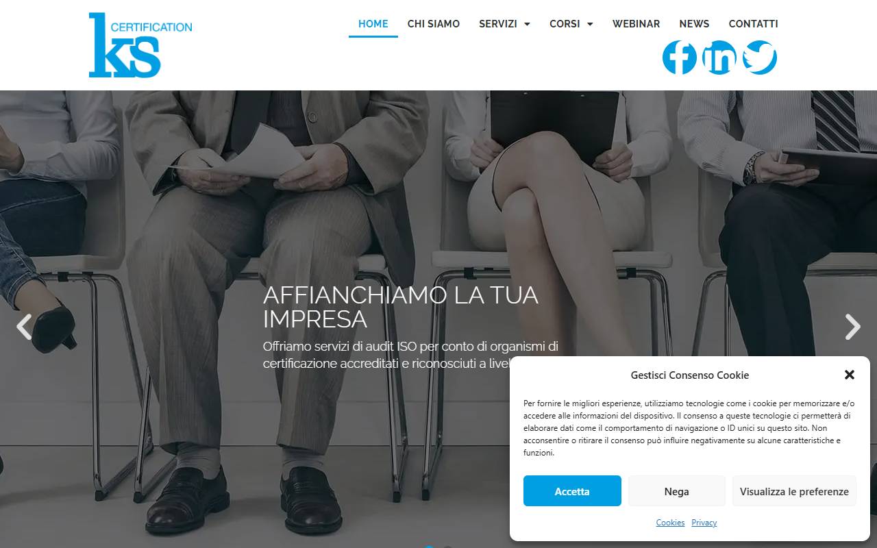 Anteprima del sito: KS Certification Sagl