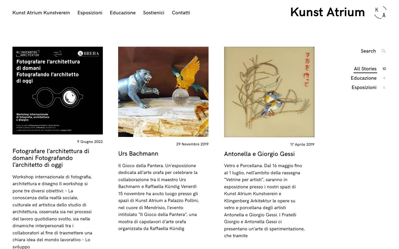 Anteprima del sito: Associazione Kunst Atrium