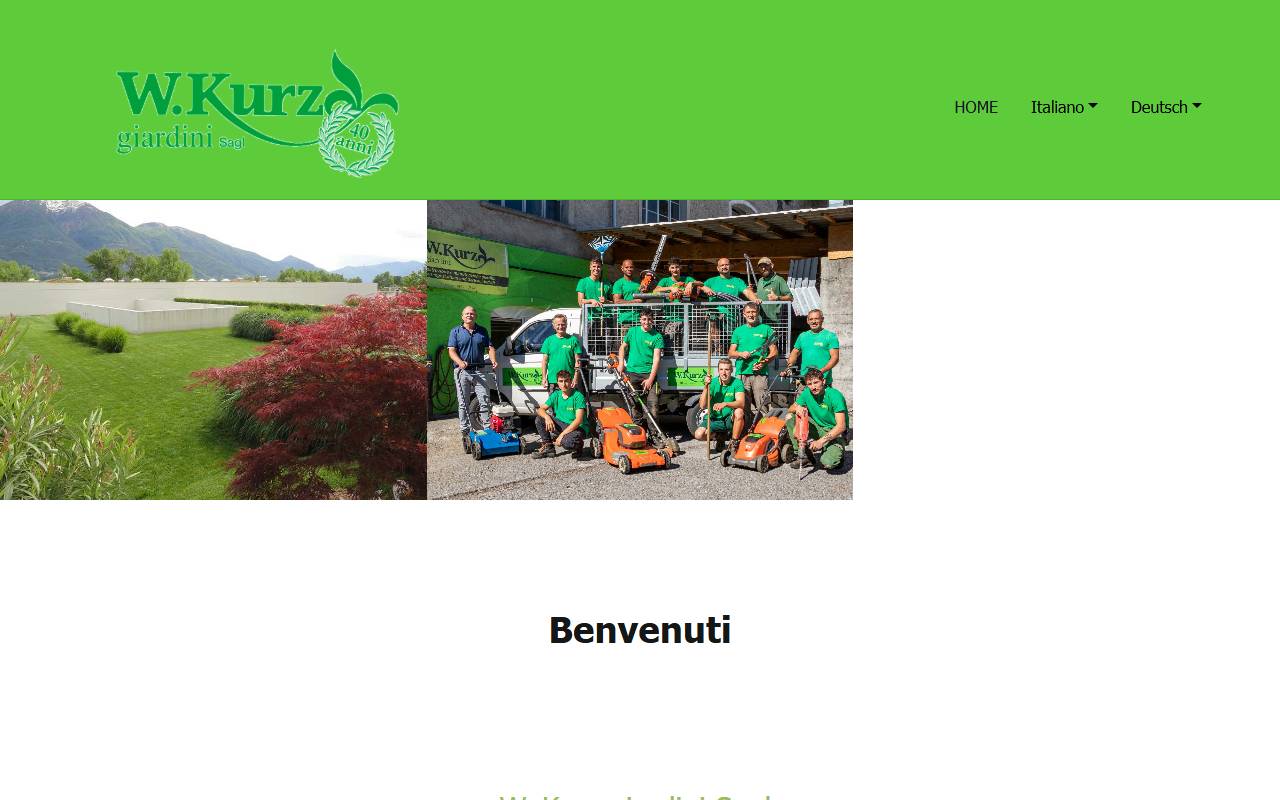 Anteprima del sito: W. Kurz giardini Sagl