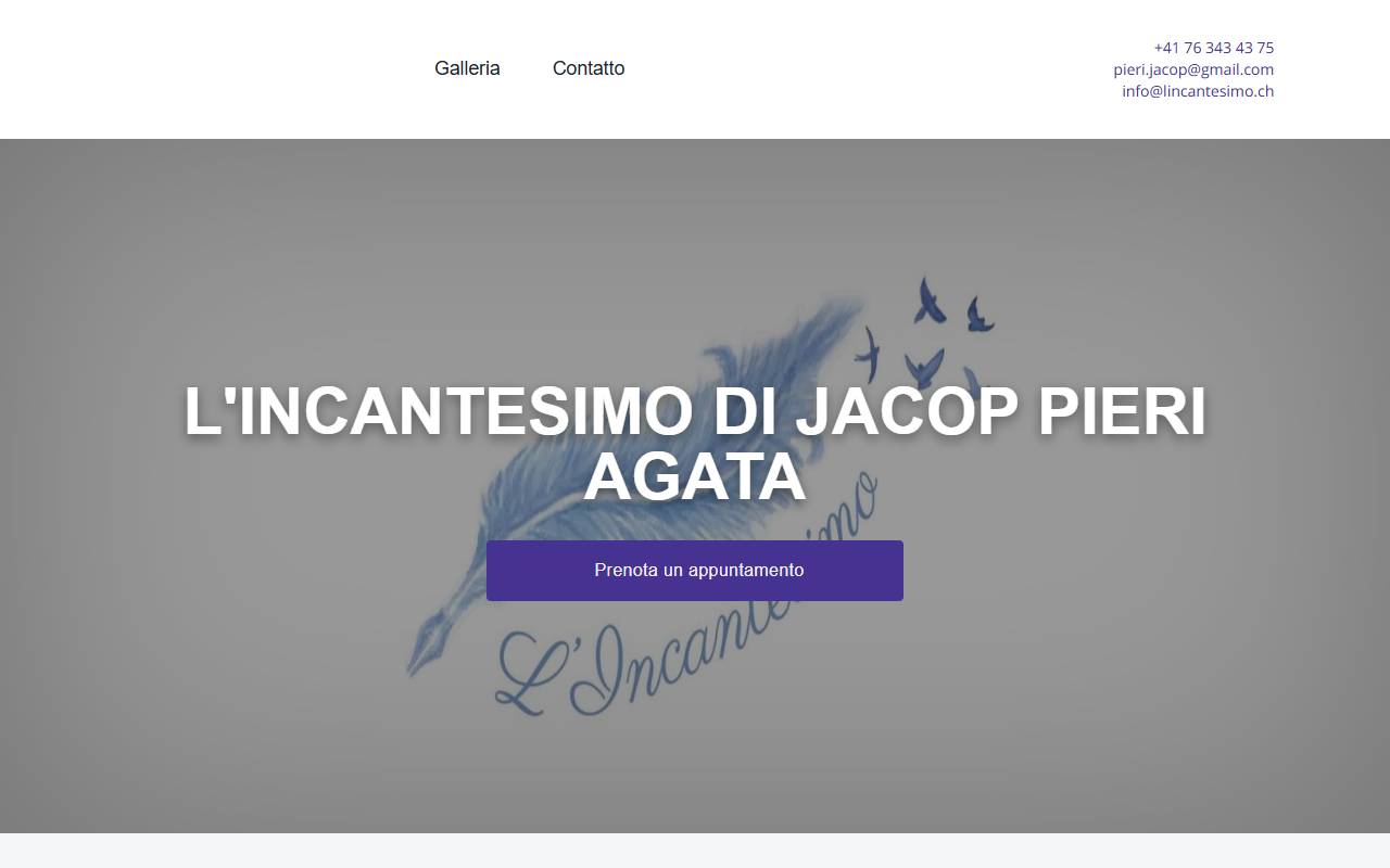 Anteprima del sito: L'INCANTESIMO di Jacop Pieri Agata