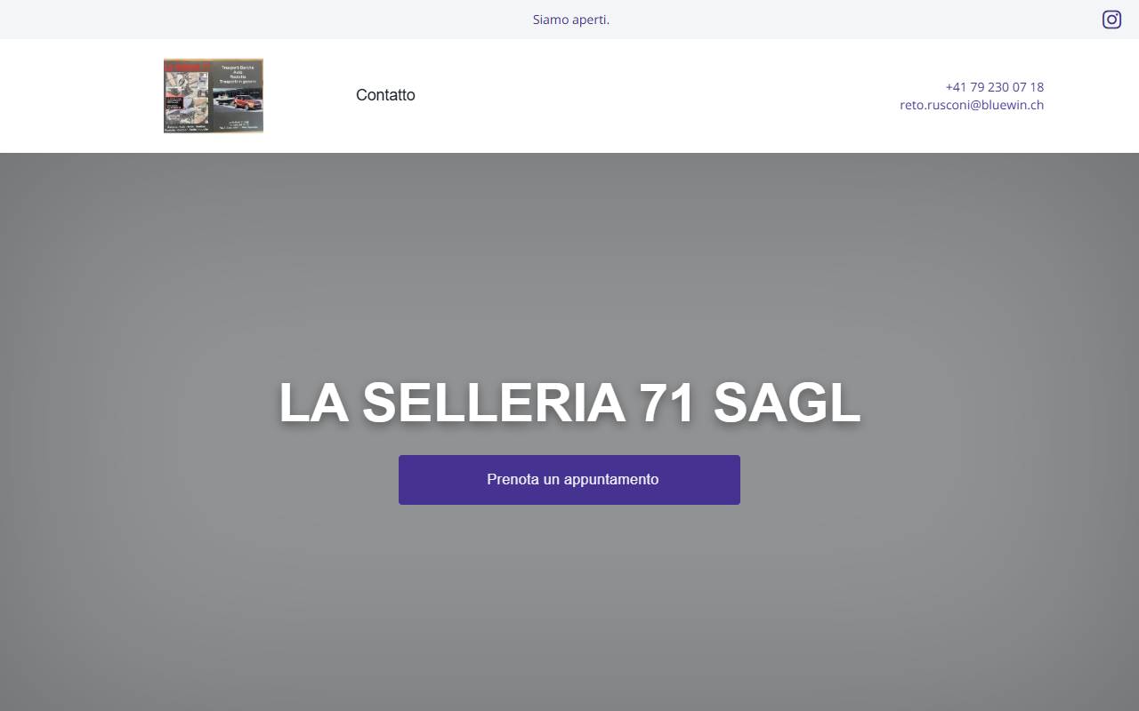 Anteprima del sito: LA SELLERIA 71 Sagl