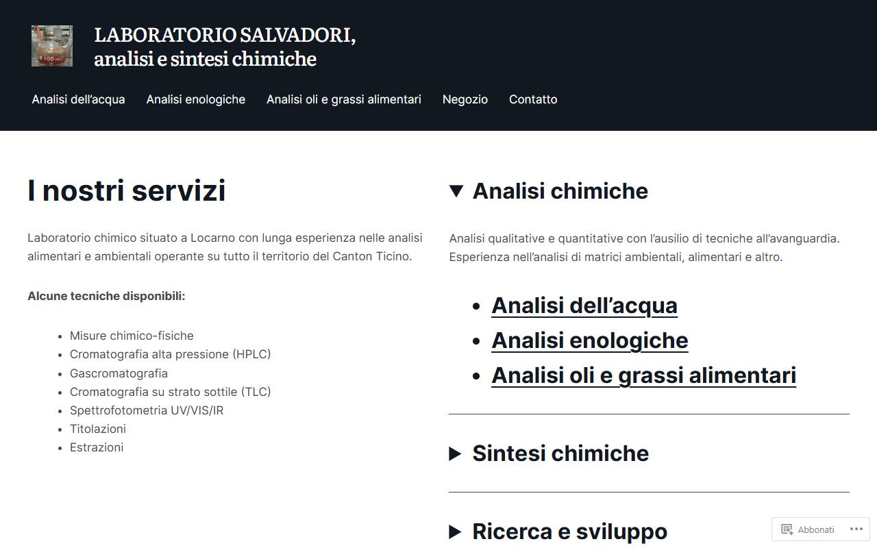 Anteprima del sito: Laboratorio Salvadori