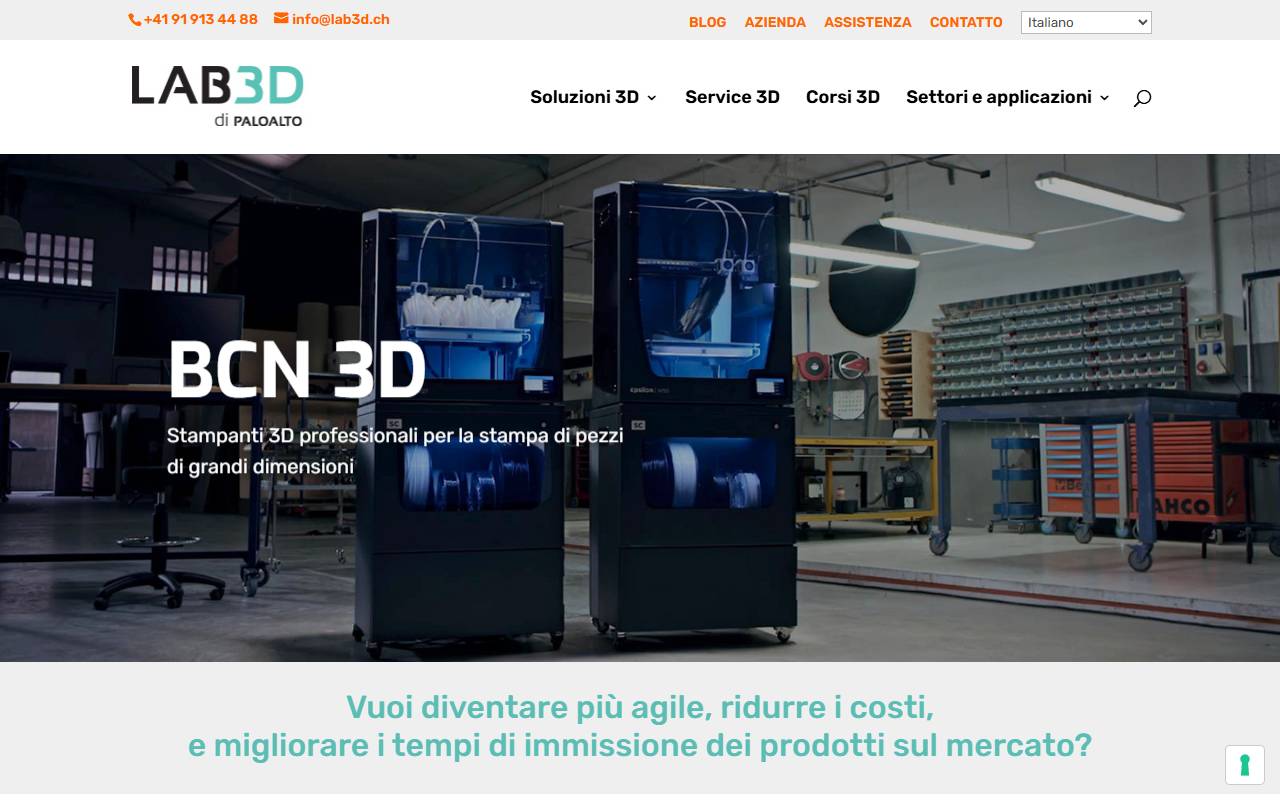 Anteprima del sito: LAB 3D Sagl