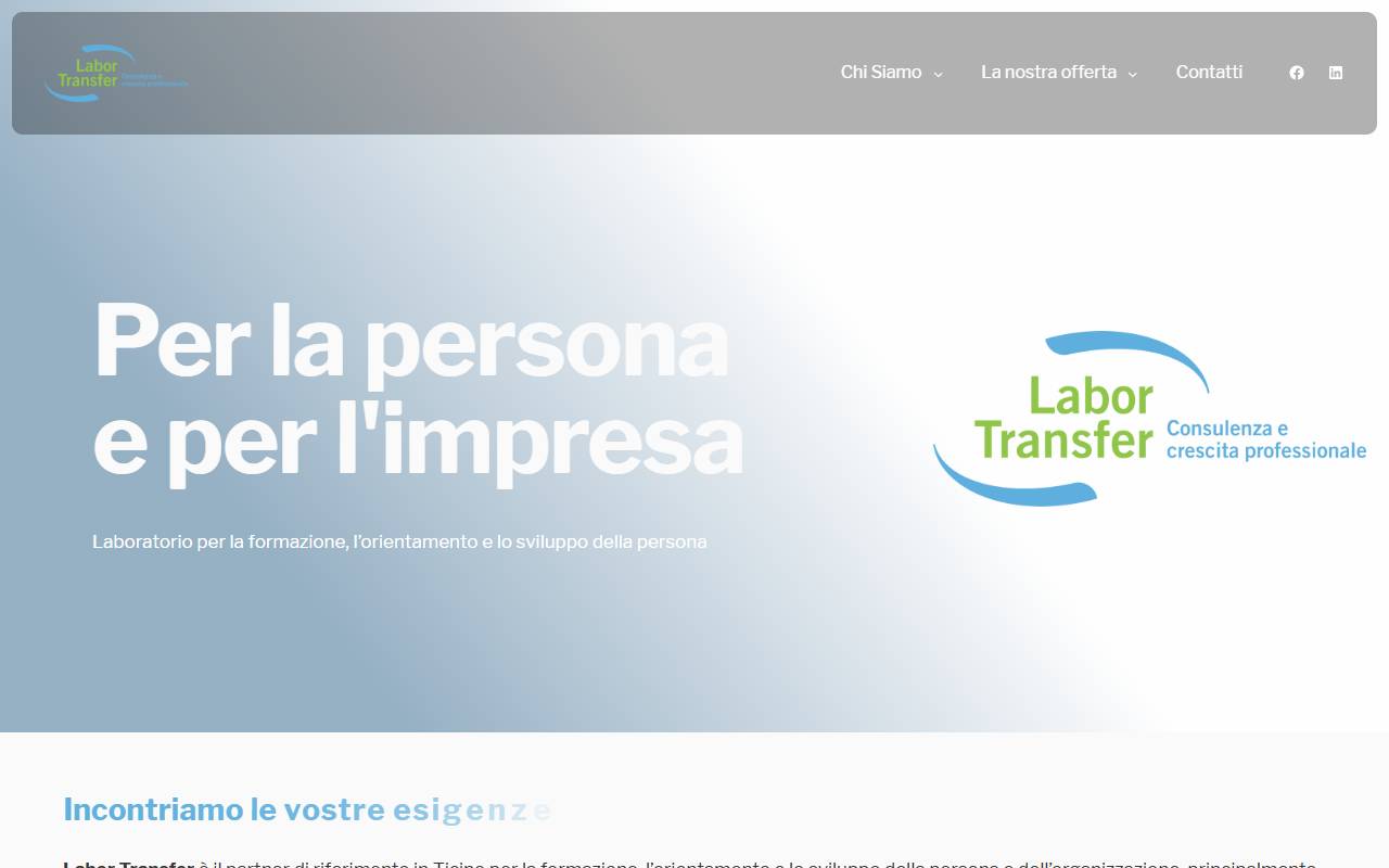 Anteprima del sito: LABOR TRANSFER SA