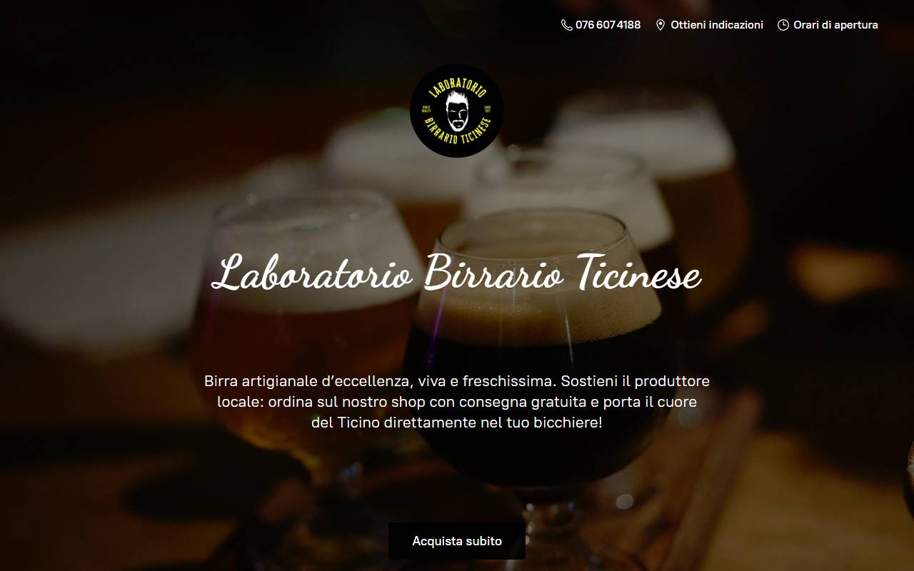 Anteprima del sito: Laboratorio Birrario Ticinese Sagl