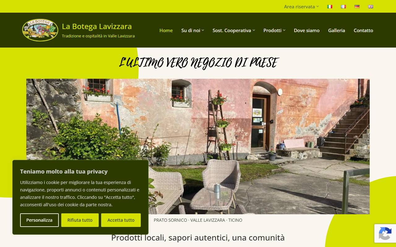 Anteprima del sito: Società cooperativa La Botega da la Lavizzara