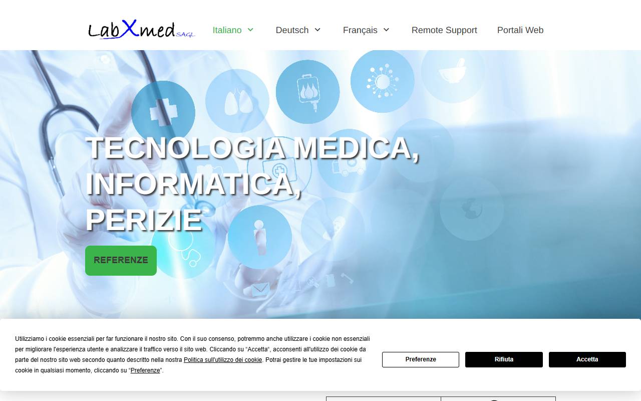 Anteprima del sito: LabXmed SAGL