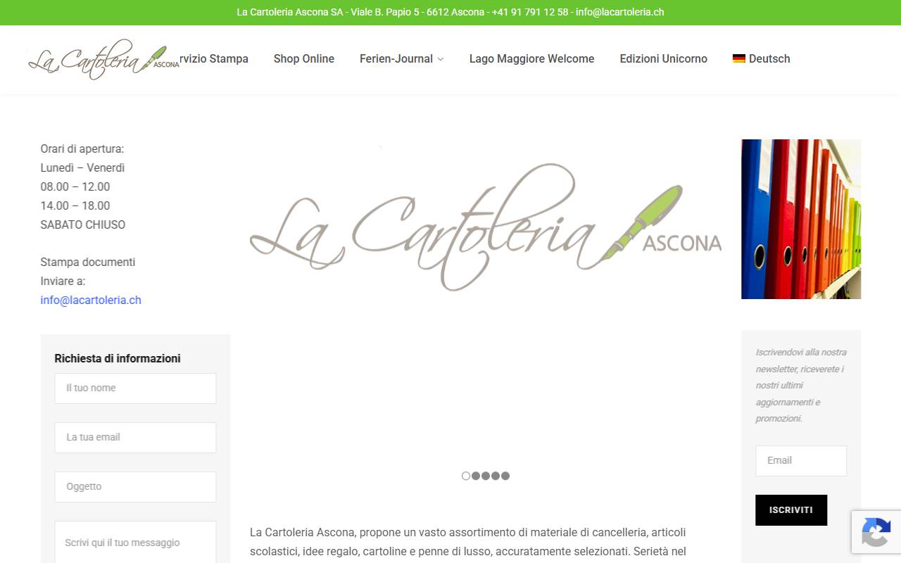 Anteprima del sito: LA CARTOLERIA ASCONA SA