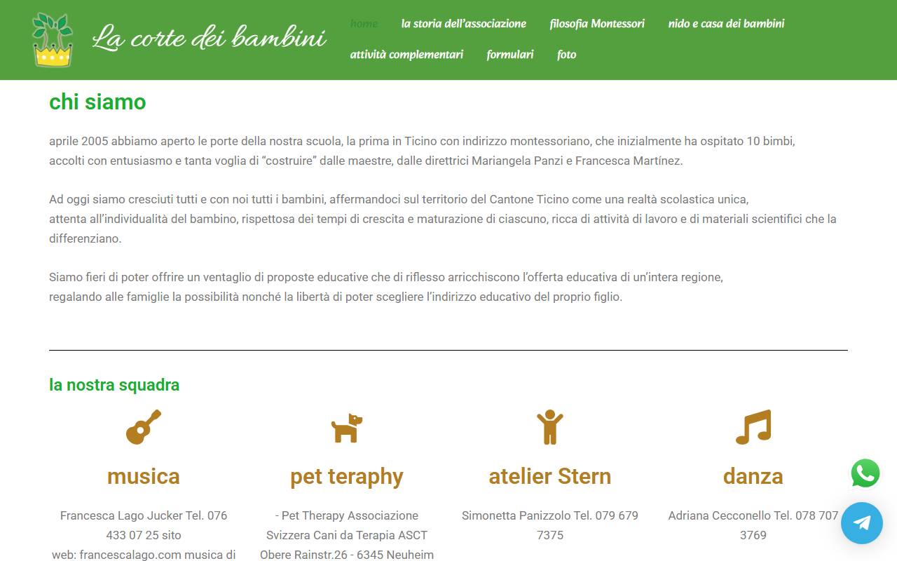 Anteprima del sito: Associazione La Corte dei Bambini