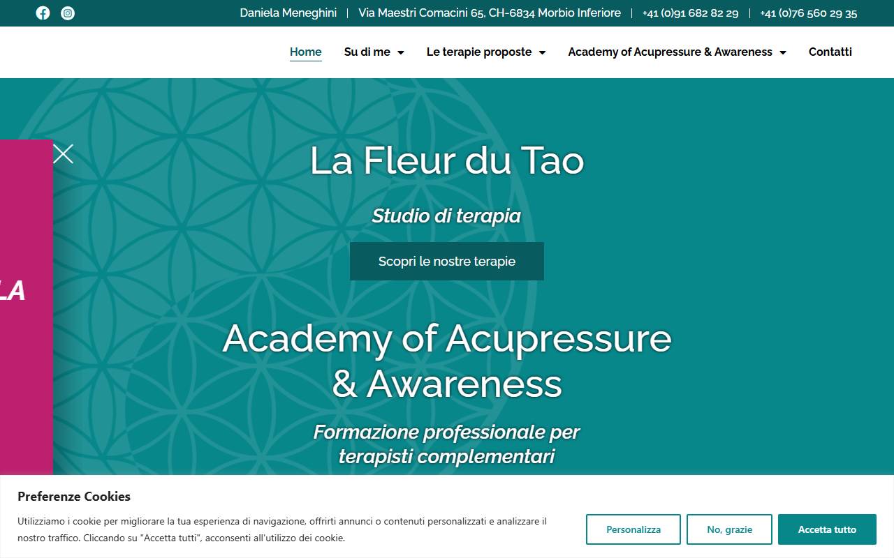 Anteprima del sito: Academy of Acupressure & Awareness di M. Daniela Meneghini