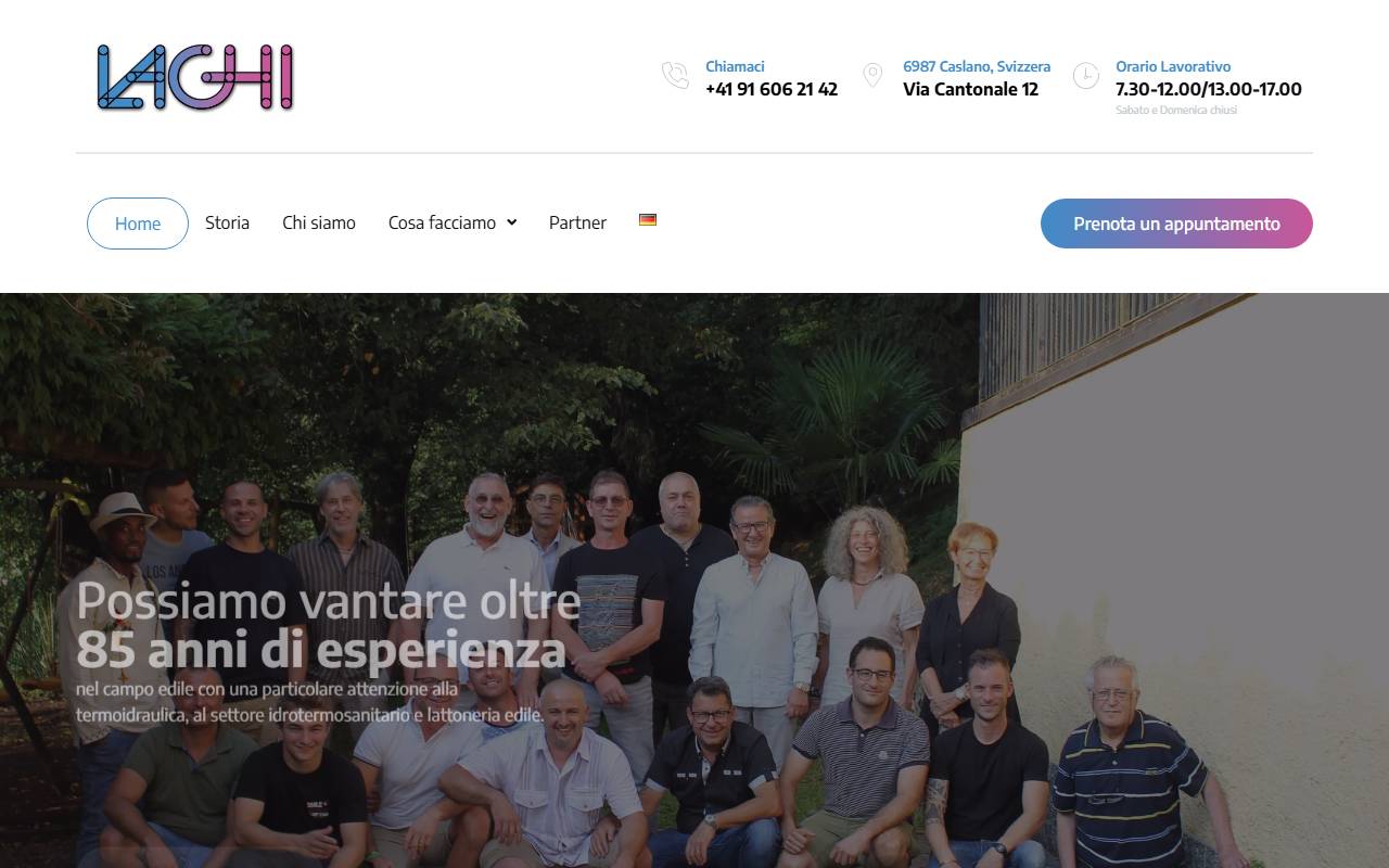Anteprima del sito: Laghi Arnoldo e figli SA