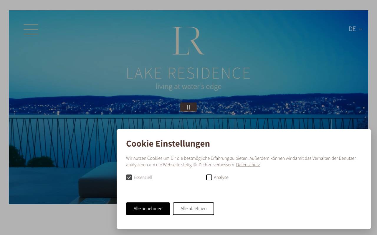 Anteprima del sito: Lake Residence SA