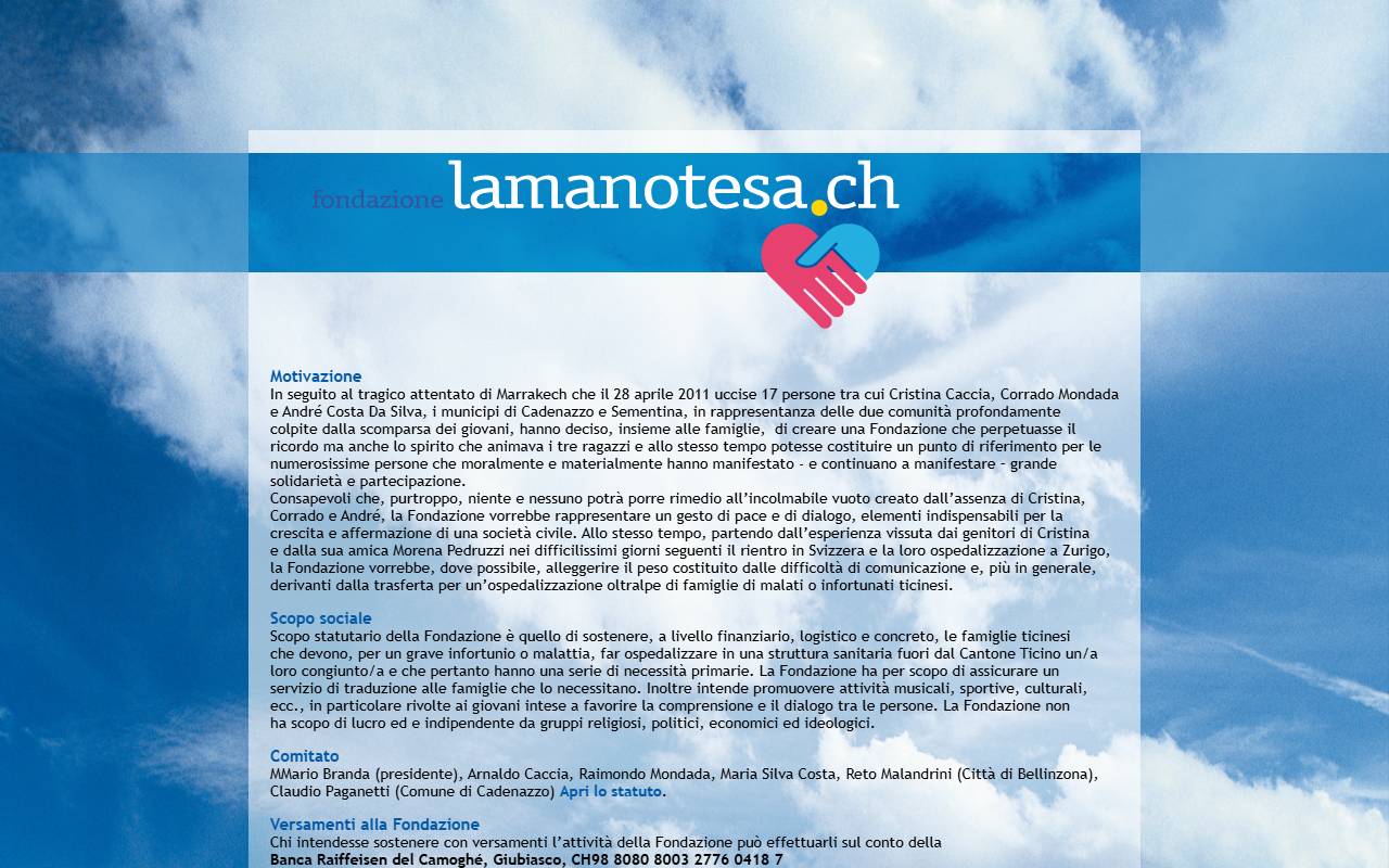 Anteprima del sito: Fondazione Lamanotesa.ch