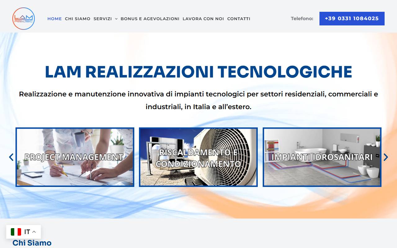 Anteprima del sito: LAM REAL TEC SRL, SARONNO, SUCCURSALE SVIZZERA DI LUGANO