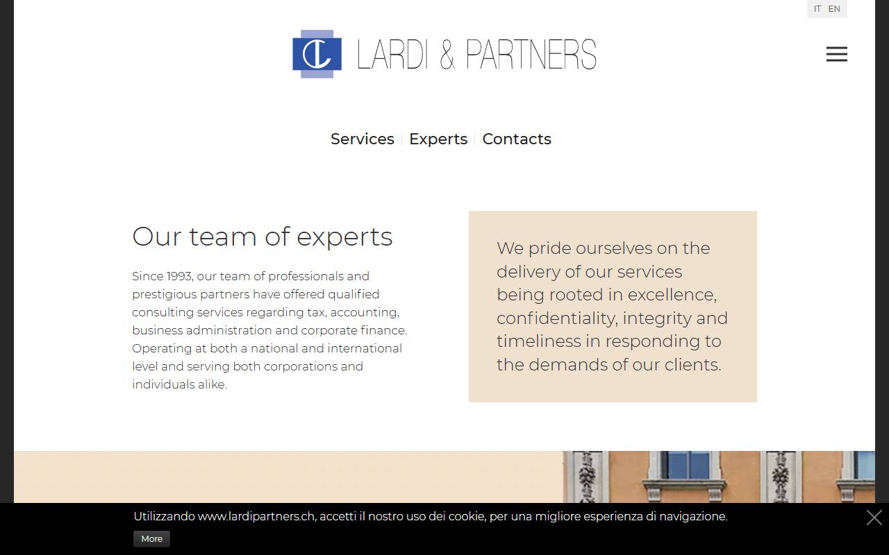 Anteprima del sito: Lardi & Partners SA