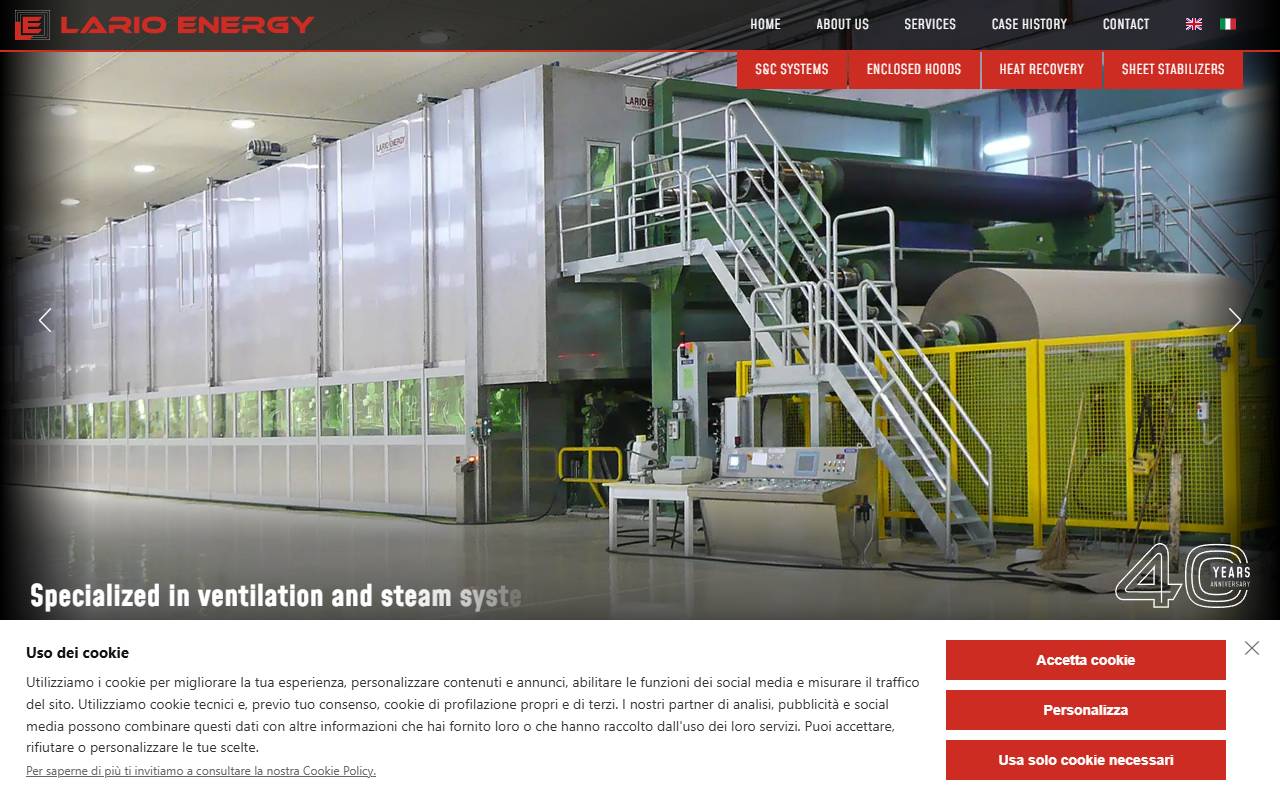 Anteprima del sito: Lario Energy CH SA