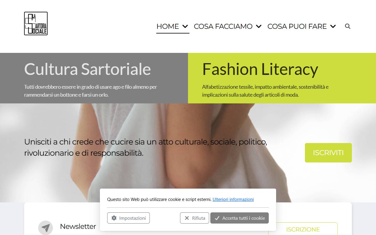 Anteprima del sito: La Sartoria Sociale