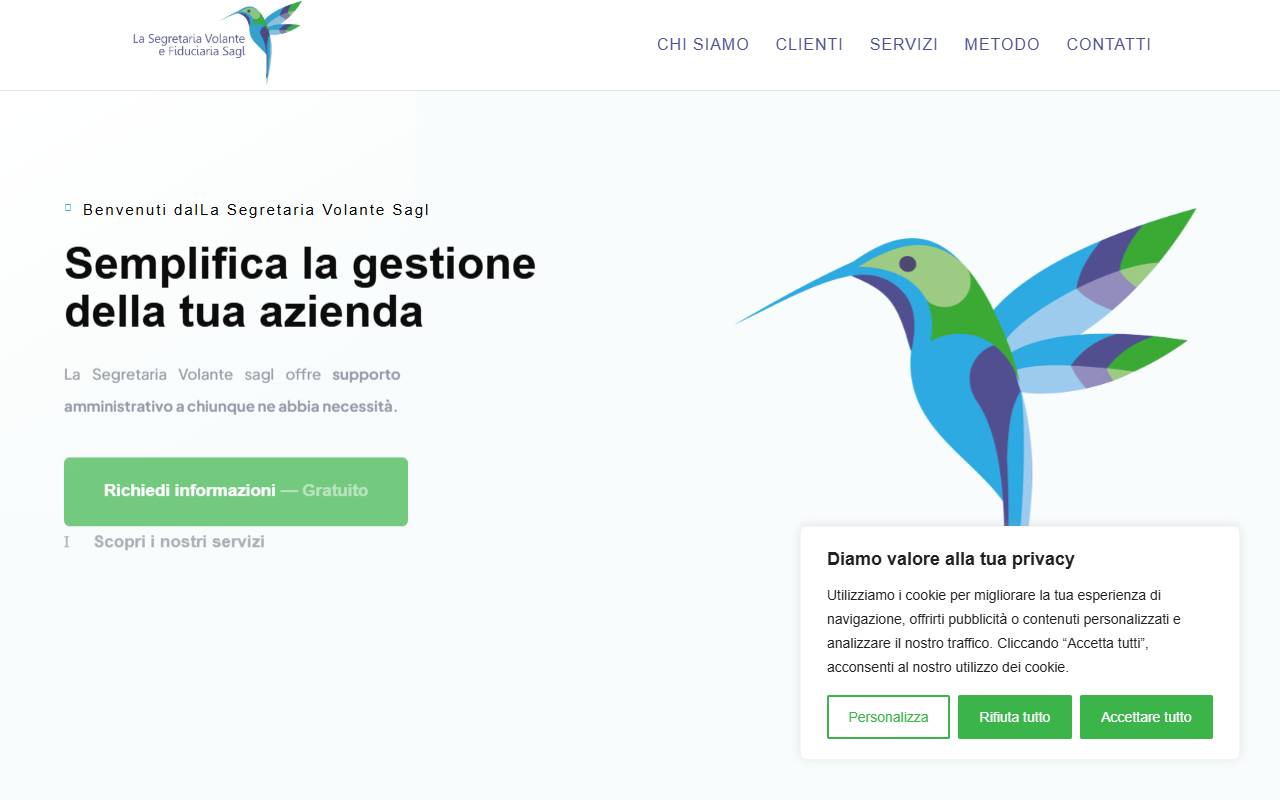 Anteprima del sito: La Segretaria Volante Sagl