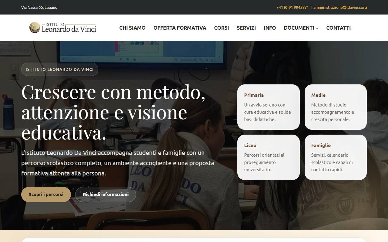 Anteprima del sito: Fondazione Istituto Leonardo da Vinci