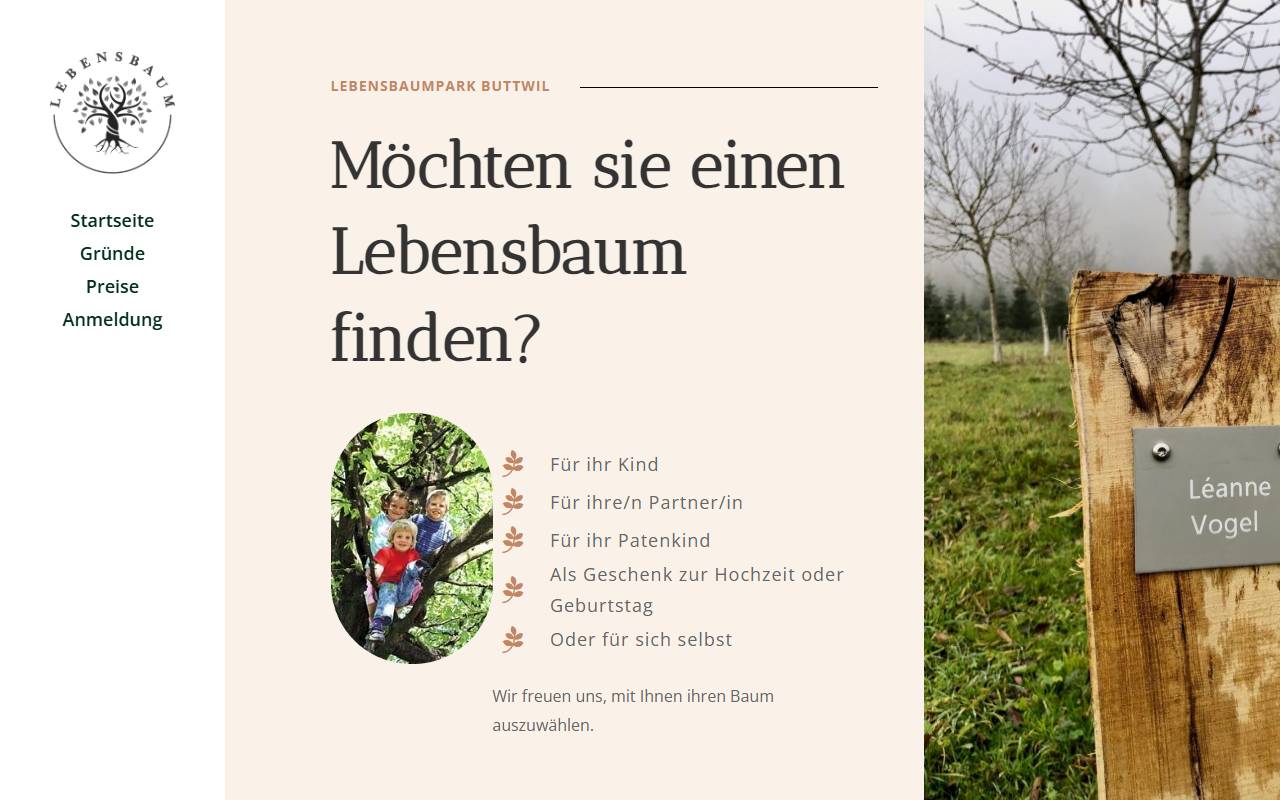 Anteprima del sito: Lebensbaum Schweiz