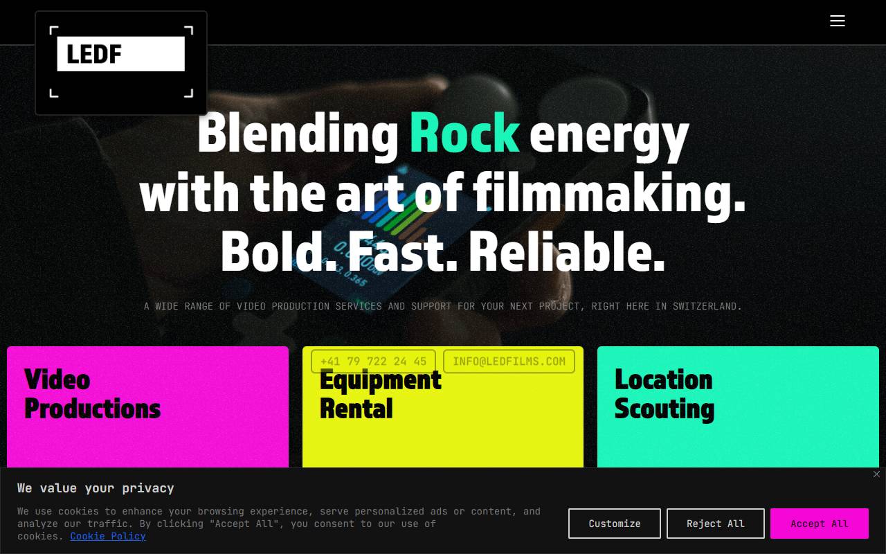 Anteprima del sito: LEDFILMS.com Sagl