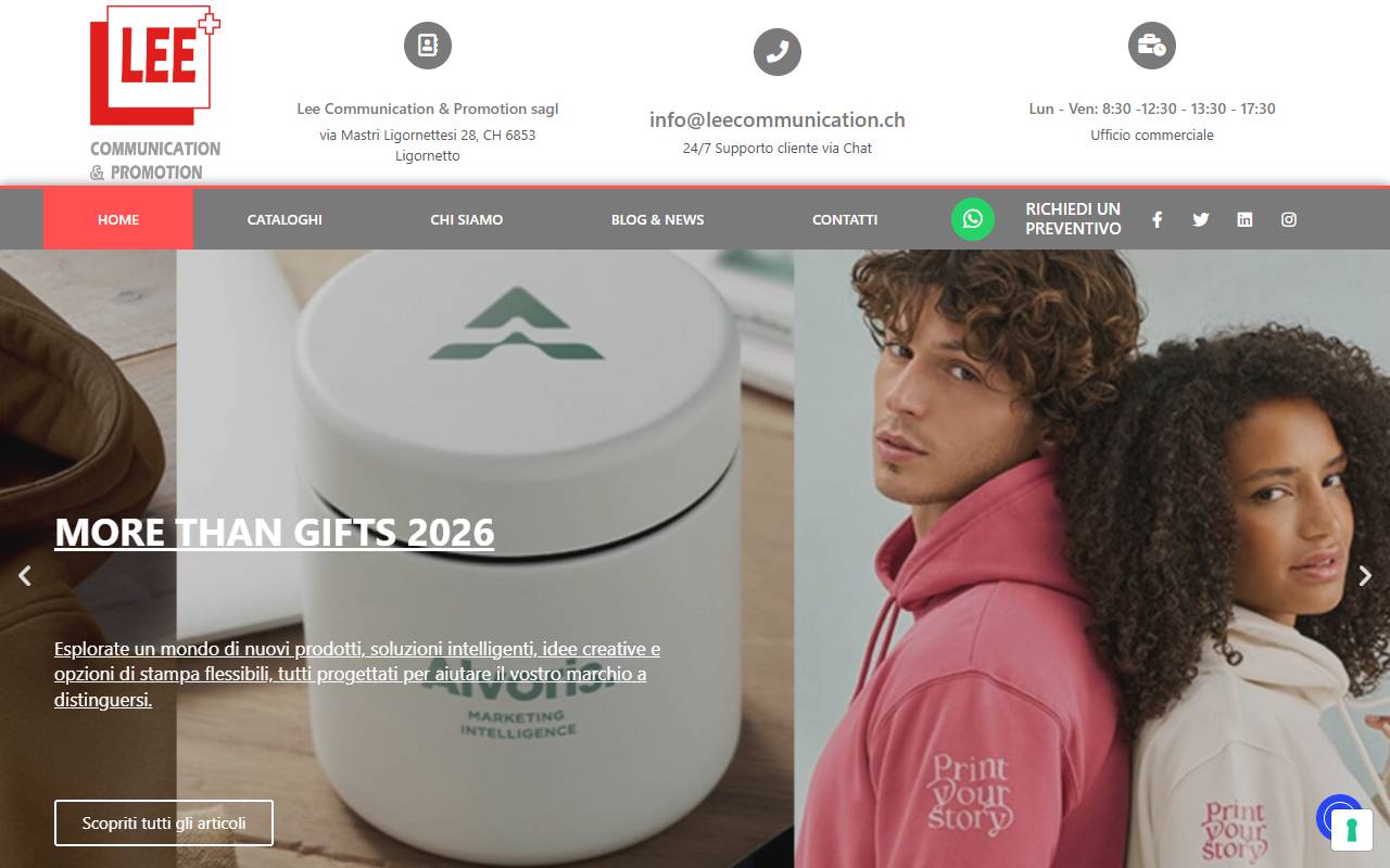 Anteprima del sito: LEE Communication & Promotion Sagl