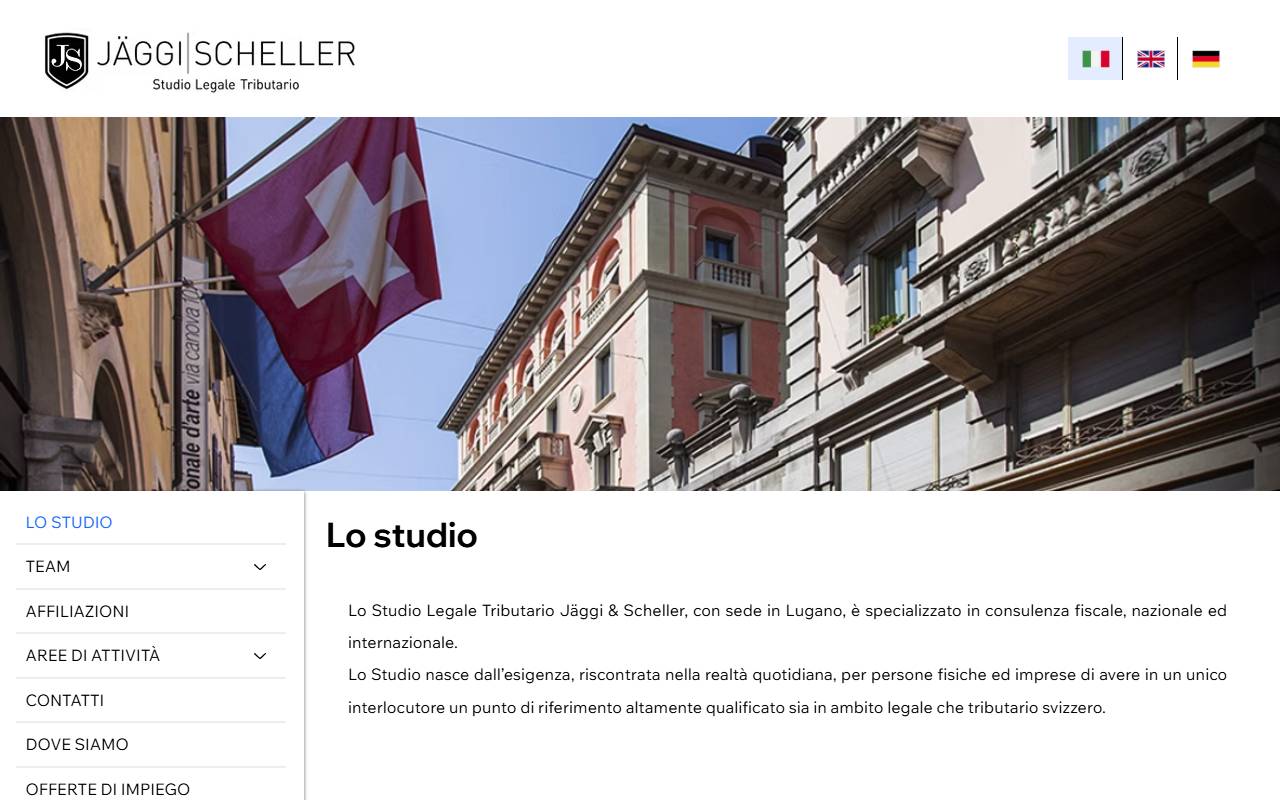 Anteprima del sito: Jäggi & Scheller SA