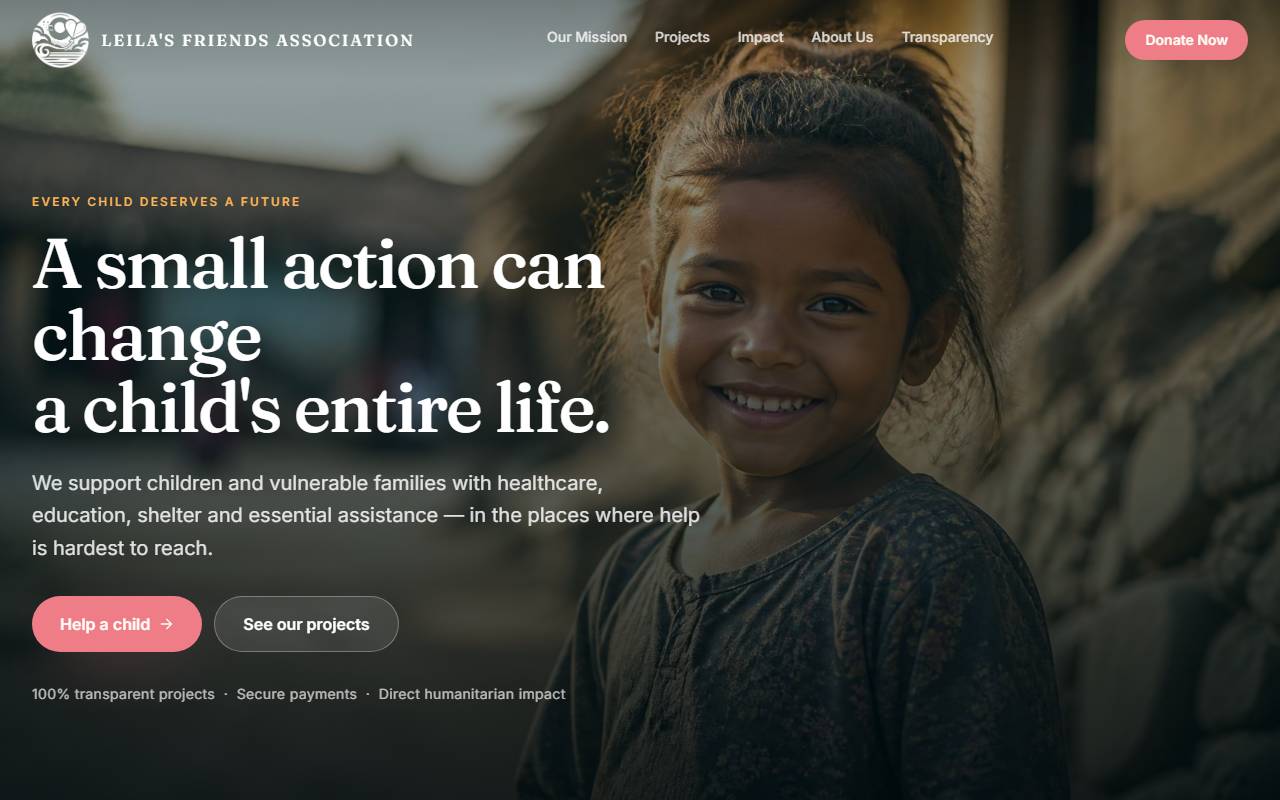 Anteprima del sito: Leila's Friends Association