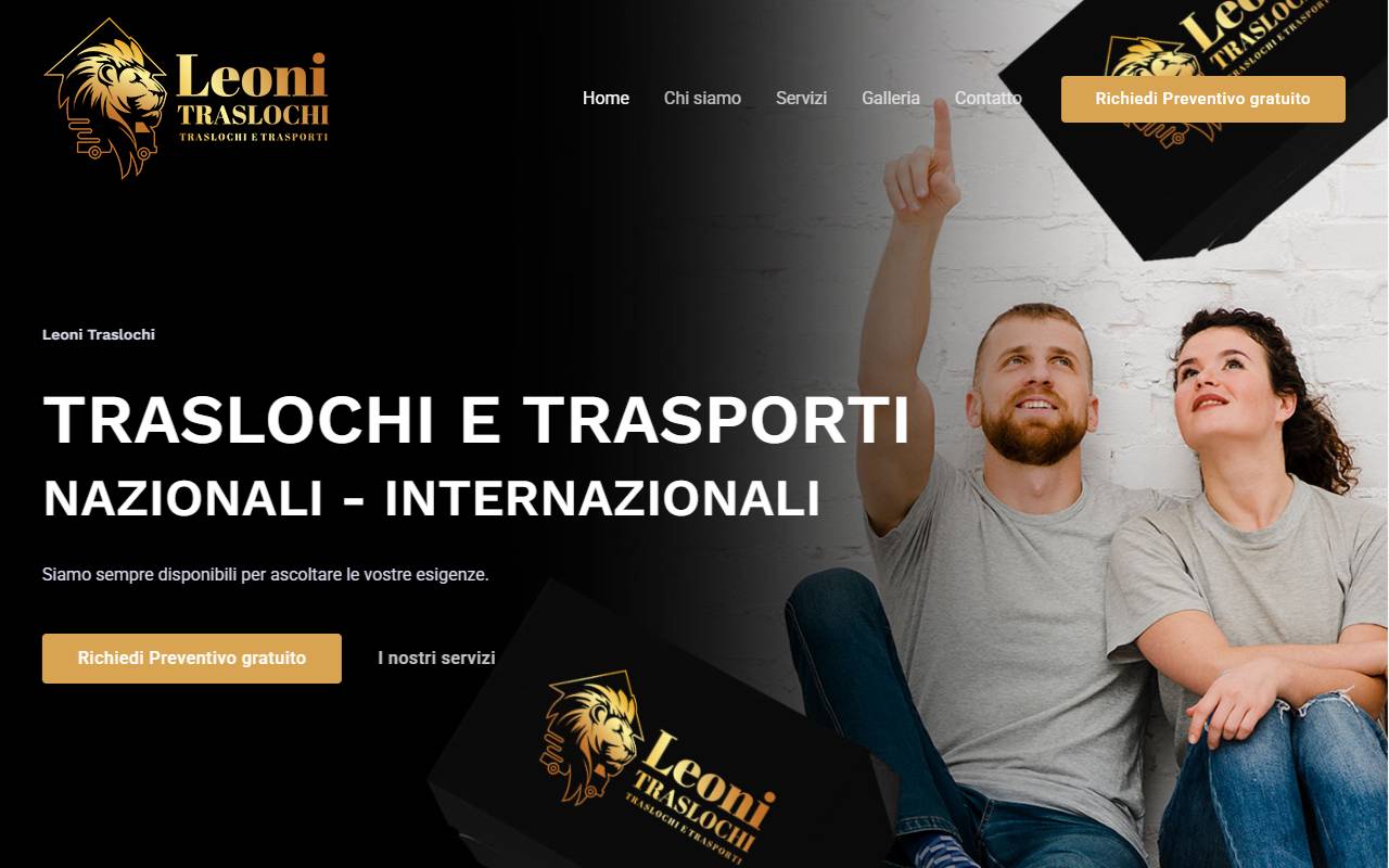 Anteprima del sito: Leoni Traslochi e Trasporti Sagl